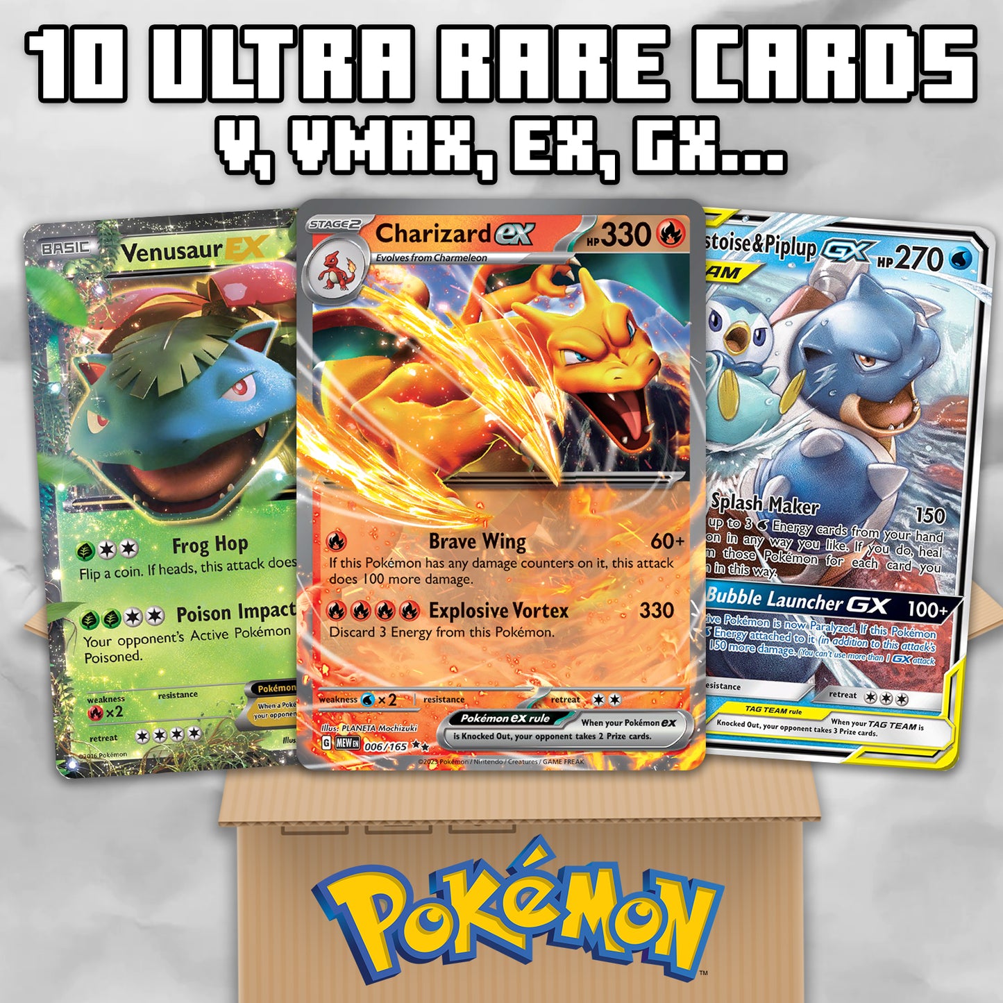 Pokémon Card GOD Pack! - 10 Ultra Rare OR Full Art Cards (Assorted Lot)