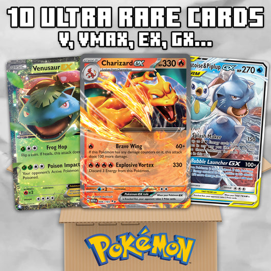 Pokémon Card GOD Pack! - 10 Ultra Rare OR Full Art Cards (Assorted Lot)
