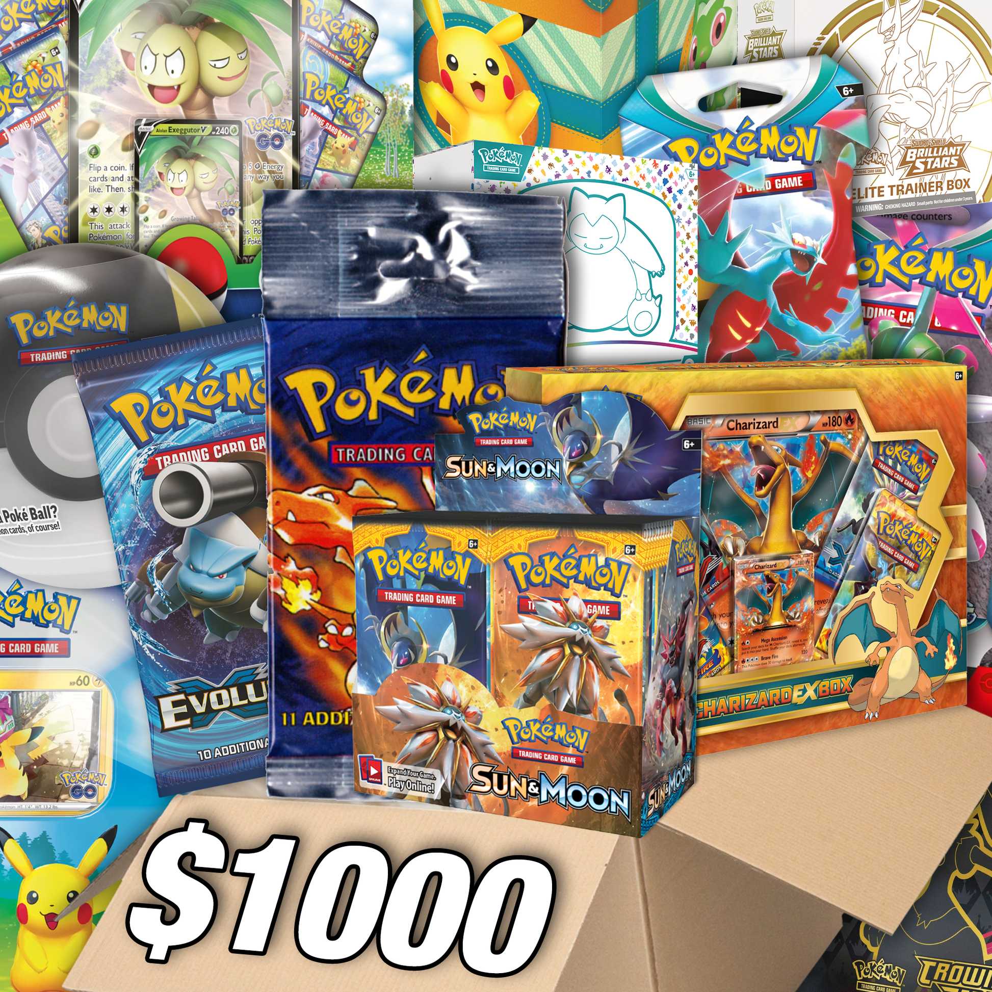 The Pokemon Card $1000 Box! - Assorted Pokémon Trading Cards - Premier Trading Cards