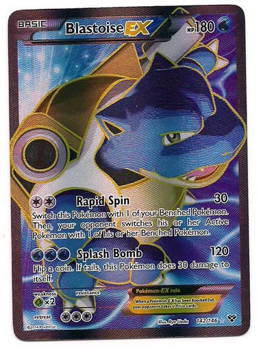 Blastoise EX - 142/146 - Full Art Ultra Rare - Premier Trading Cards